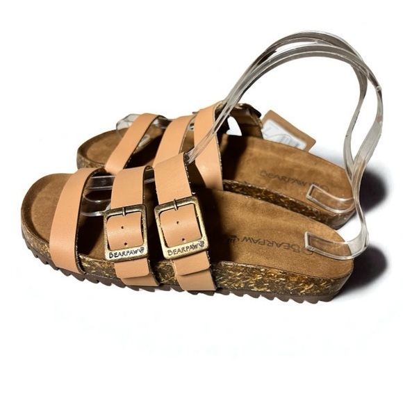 🌻NEW w/tags BearPaw Mercedes Brown Strappy Leather Sandals | Women's Size 7 - Picture 2 of 11